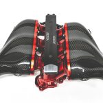 AMS Performance Carbon Fiber Intake Manifold w/ Aux Fuel Rail in Red for DBA-R35 / EBA-R35 Nissan GT-R