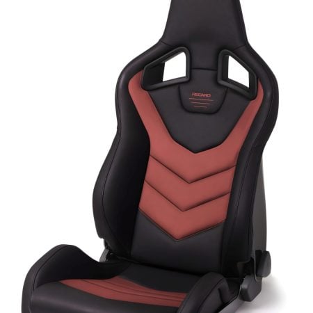 RECARO Dynamic Series Sportster GT Passenger Seat in Black Vinyl / Red Suede [410.2GT.3164]