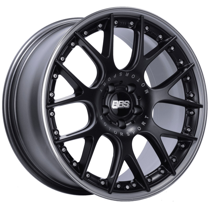 BBS CH-RII 20×9 5×120 ET25 Satin Black Center Platinum Lip SS Rim Prot Wheel -82mm PFS/Clip Req