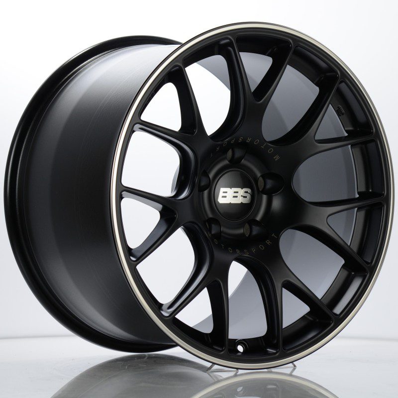 BBS CH-R 19×11 5×130 ET56 CB71.6 Satin Black Polished Rim Protector Wheel w/ Motorsport Etching