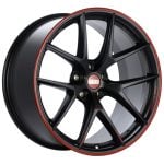 BBS CI-R 20×10.5 5×120 ET35 Satin Black with a Red Outer Lip Ring Wheel -82mm PFS/Clip Required