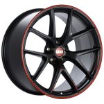BBS CI-R 20×9 5×120 ET25 Satin Black with a Red Outer Lip Ring Wheel -82mm PFS/Clip Required