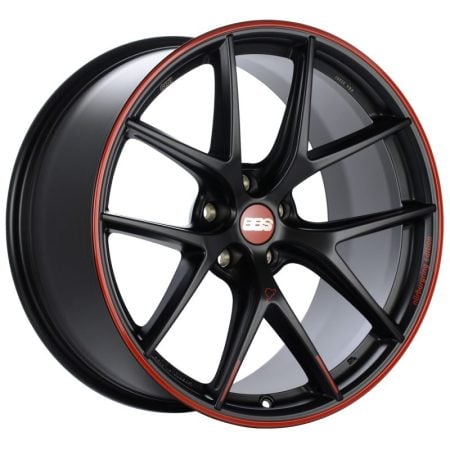 BBS CI-R Satin Black with a Red Outer Lip Ring Wheel (20×10.5 5-120 +35)