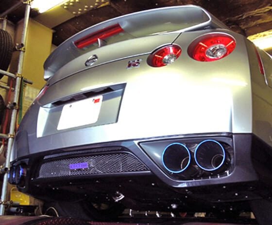 HKS Racing Muffler Exhaust for R35 Nissan GT-R Installed