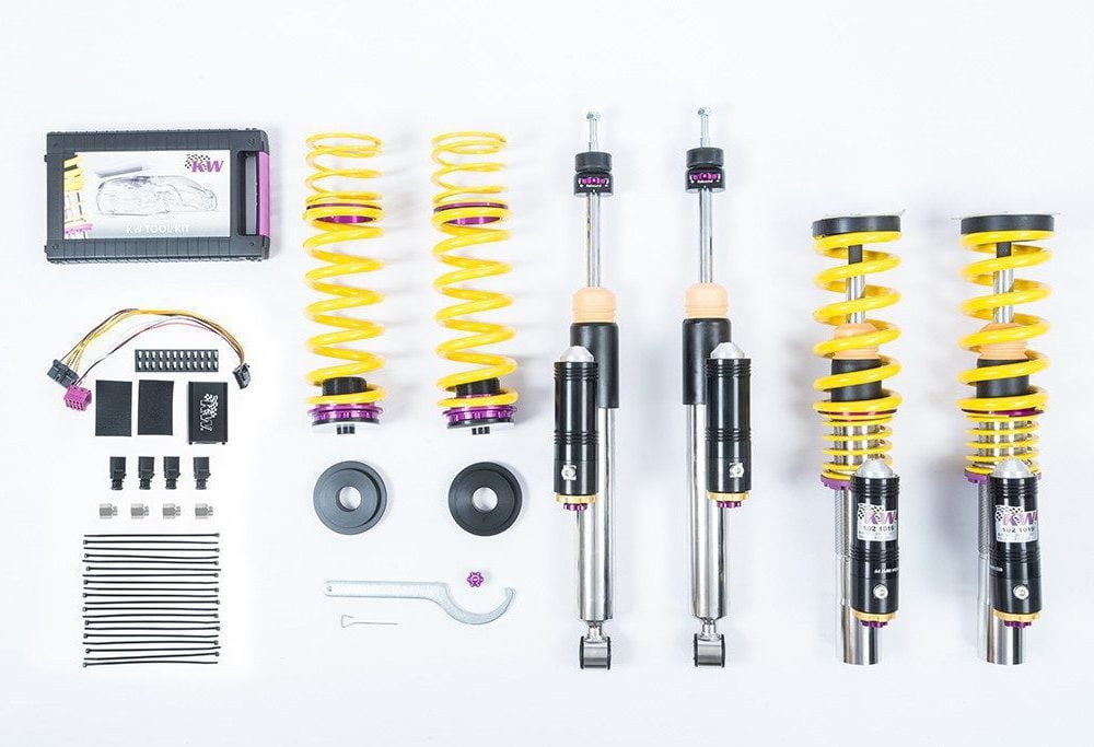 KW V4 Coilover Kit w Electronic Dampening for W205 Mercedes-Benz AMG C63  C63 S Sedan What's In The Box