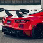 Liberty Walk LB-Silhouette WORKS Ver.1 Rear Wing for C8 Chevrolet Corvette Stingray Installed on Red C8