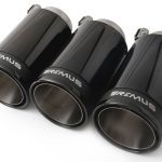 Remus Black Chrome 98mm Tail Pipe Set (Triple Tip) for FK8 Honda Civic Type R Black Chrome Tips