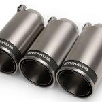 Remus Chrome w Carbon Ring 98mm Tail Pipe Set (Triple Tip) for FK8 Honda Civic Type R Chrome w Carbon Ring Tips