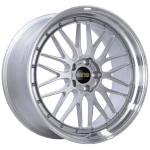 BBS LM 21×10 5×120 ET38 Diamond Silver Center Diamond Cut Lip Wheel -82mm PFS/Clip Required