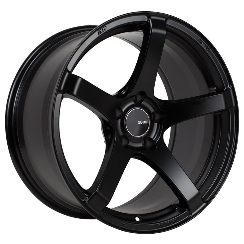 Enkei Kojin 18×9.5 45mm Offset 5×100 Bolt Pattern 72.6mm Bore Dia Matte Black Wheel