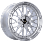 BBS LM 17×7.5 4×100 ET40 Diamond Silver Center Diamond Cut Lip Wheel -70mm PFS/Clip Required