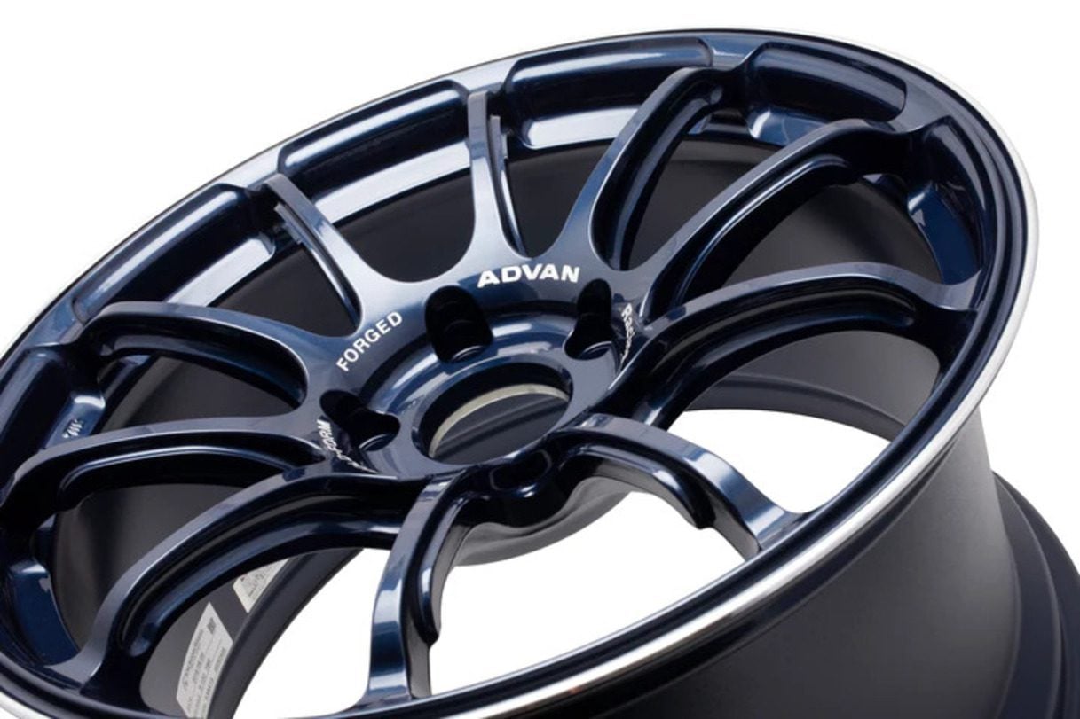 Advan Racing RZ-F2 Titanium Blue and Ring Wheel (18x9.5 5-114.3 +12 ...