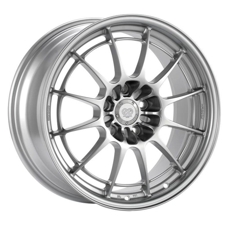 Enkei NT03+M 18×9.5 5×114.3 27mm Offset 72.6mm Bore F1 Silver Wheel