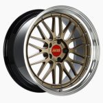 BBS LM 20×10 5×112 ET22 Satin Bronze Center/Bright Machined Lip/Blk Barrel Wheel -82mm PFS/Clip Req