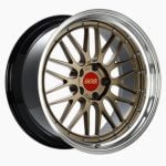 BBS LM 20×11 5×112 ET24 Satin Bronze Center/Bright Machined Lip/Blk Barrel Wheel -82mm PFS/Clip Req