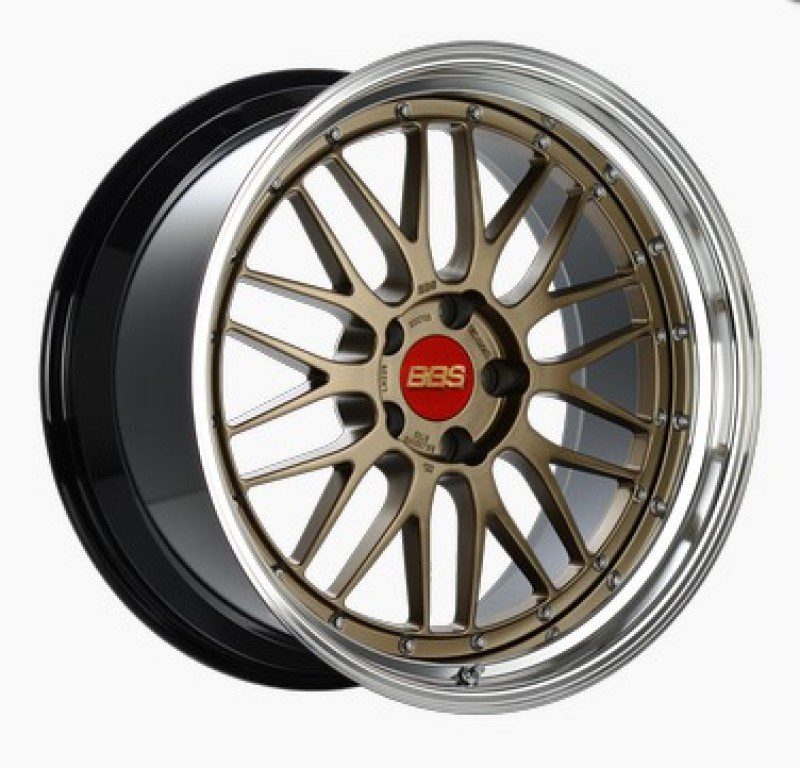 BBS LM 20×11 5×112 ET24 Satin Bronze Center/Bright Machined Lip/Blk Barrel Wheel -82mm PFS/Clip Req
