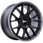 BBS CH-RII 22×10.5 5×112 ET20 Satin Black Center Platinum Lip SS Rim Protector Wheel – 82mm PFS Req.