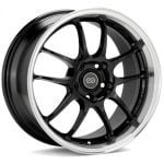 Enkei PF01SS 17×8 5×114.3 50mm Offset 75mm Bore Diameter Gloss Black w/ Machined Lip