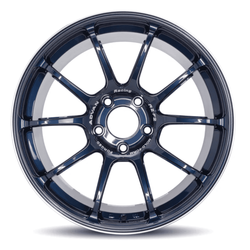 Advan Racing RZ-F2 Titanium Blue and Ring Wheel (18x9.5 5