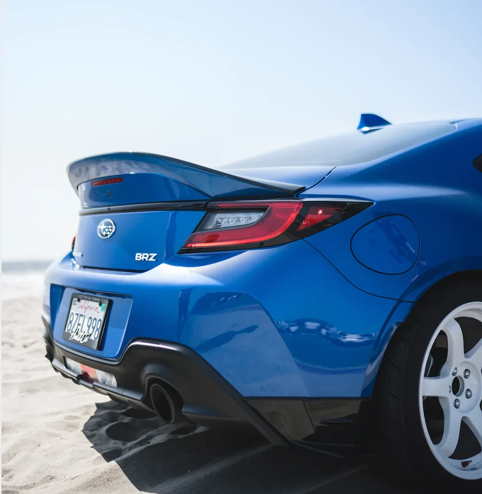 Rear Trunk Spoiler on Blue BRZ
