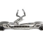 Akrapovic Evolution Line Titanium Exhaust System with Carbon-Titanium Tailpipes for C8 Audi RS6 Avant [S-AU/TI/15H] - Front View of System