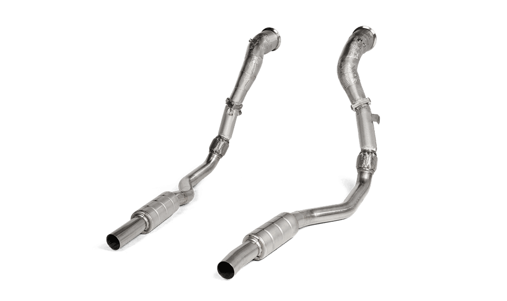 Akrapovic Downpipes with Link Pipes for C8 Audi RS6 Avant