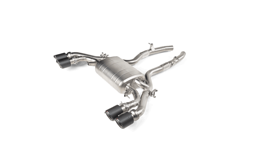 Akrapovic Slip-On Line Titanium Exhaust System with Carbon Fiber Tail Pipes for F97 BMW X3 M and X3 M Competition with OPF, GPF