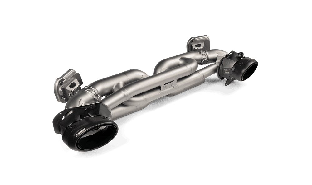 Akrapovic Slip-On Race Line Titanium Exhaust System with Black Titanium Tail Pipes for 992 Porsche 911 Turbo and Turbo S