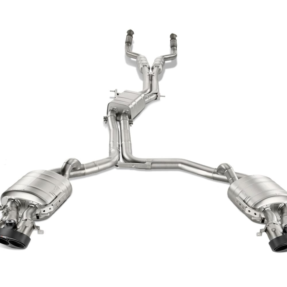Akrapovic Evolution Line Titanium Exhaust System with Carbon Fiber Tail Pipes for C7 Audi RS6 Avant [S-AU/TI/3H]