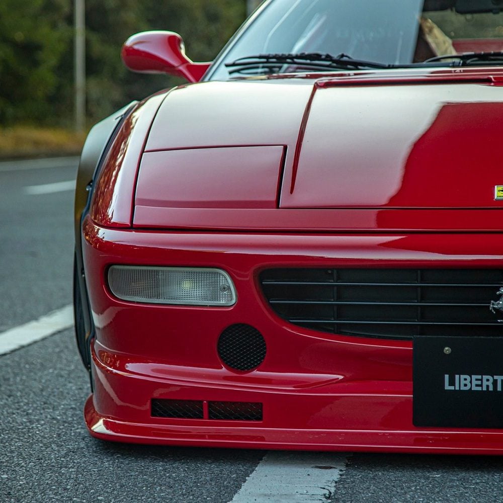 Liberty Walk LB-WORKS Front Diffuser for Ferrari F355 Installed on Red F355 Close View