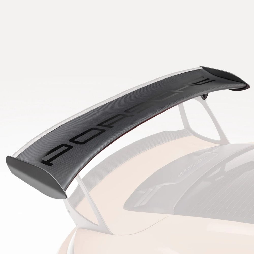Vorsteiner Satin Carbon Wing Blade w/ End Caps for 991.1 Porsche 911 GT3 RS Installed on Orange GT3 RS - Wing Blade Highlighted