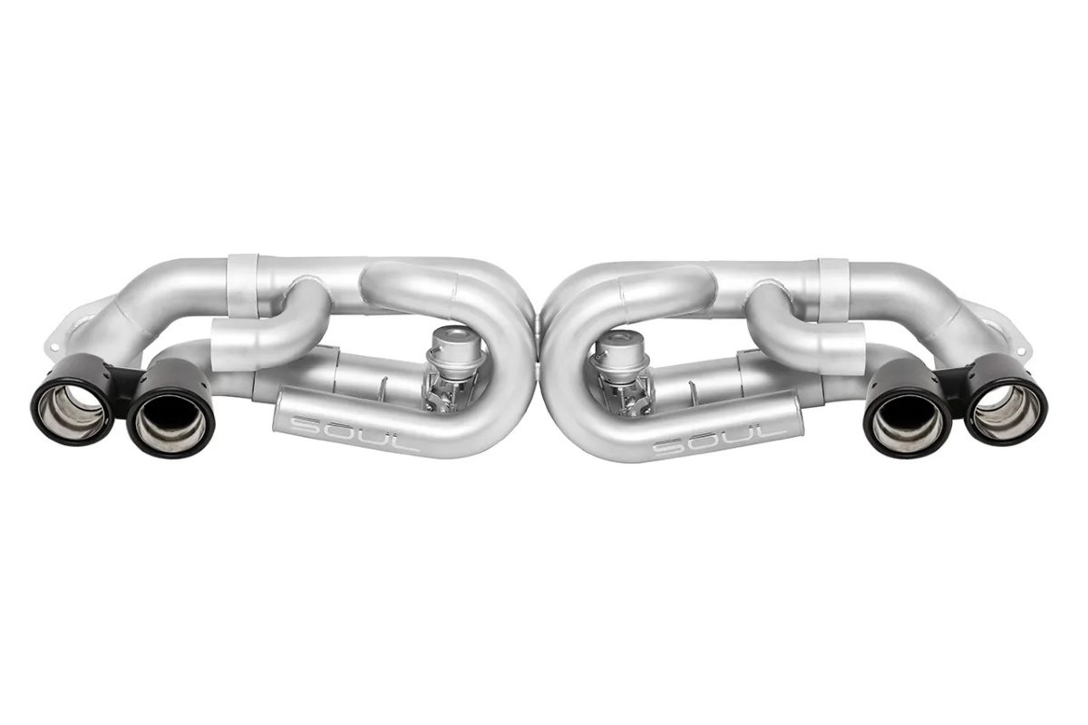 SOUL Performance Valved Exhaust System with Carbon Fiber Tips for 991.1 Porsche 911 Carrera / GTS / S (with PSE) [POR.9911.VES.CF]