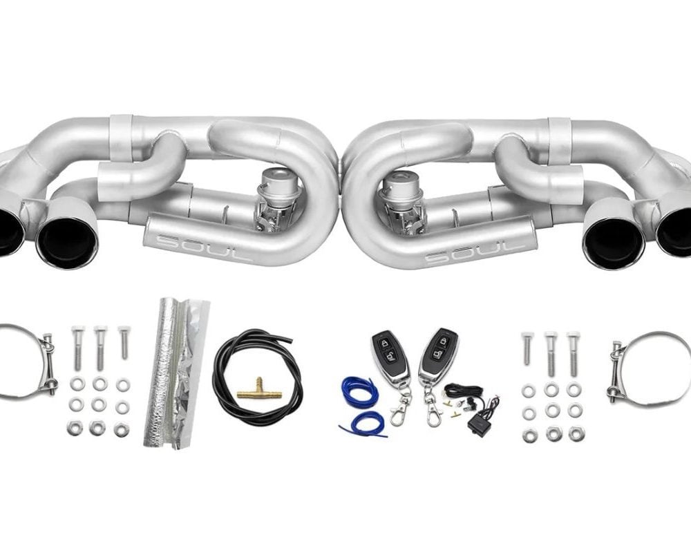 Soul Performance Valved Performance Exhaust System with Polished Chrome Tips for 991.1 Porsche 911 Carrera