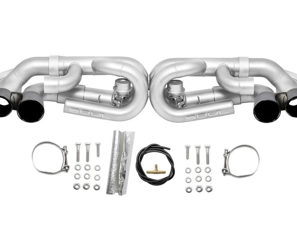 Soul Performance Valved Performance Exhaust System with Black Chrome Tips for 991.1 Porsche 911 Carrera / GTS / S