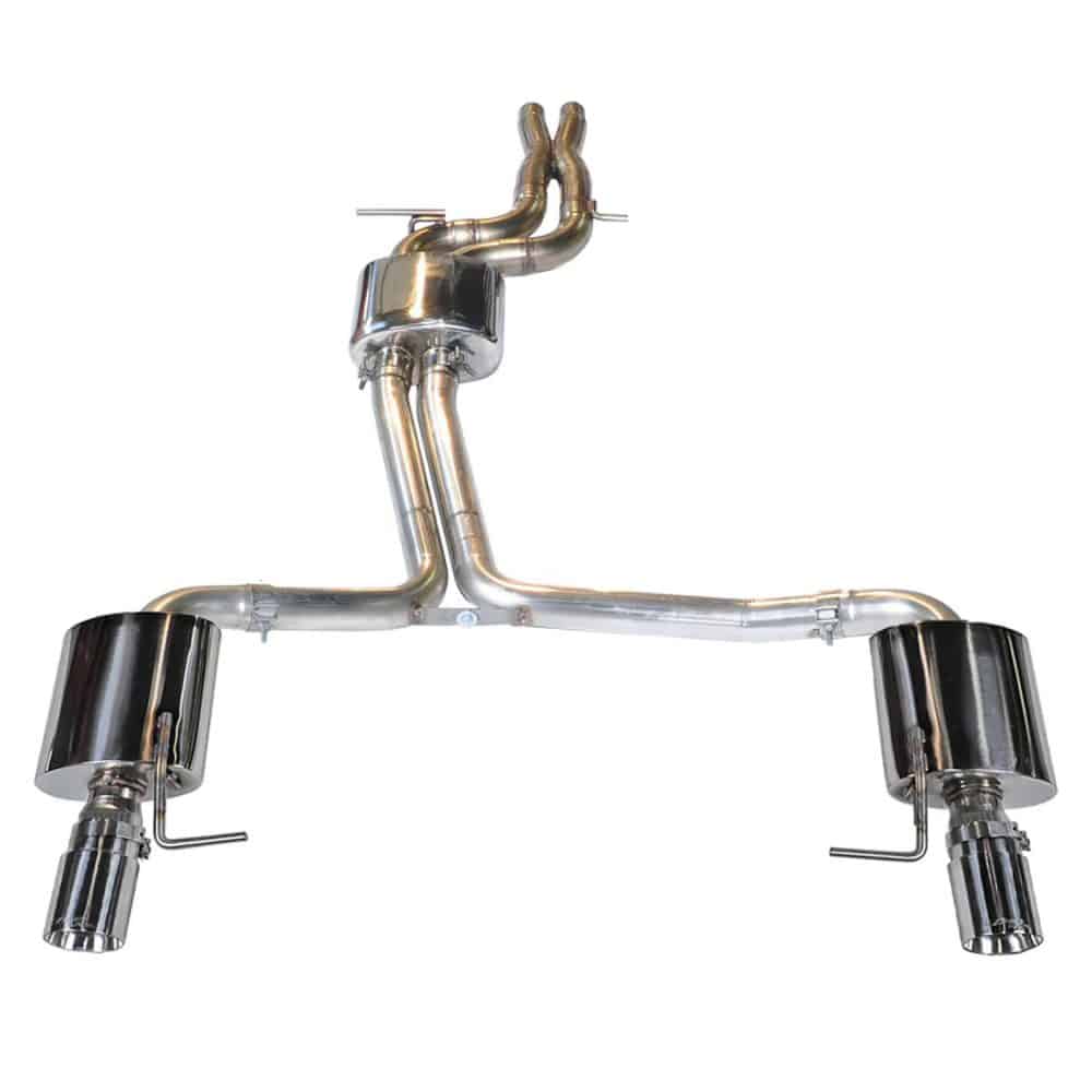 AWE Tuning 3.0T Touring Edition Exhaust - Dual Outlet Chrome Silver Tips for C7 Audi A6