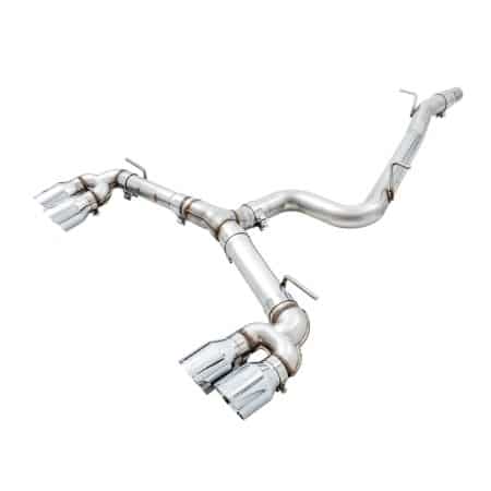 AWE Track Edition Exhaust w/ Quad Chrome Silver Tips for MK7 Volkswagen Golf R [3015-42134]