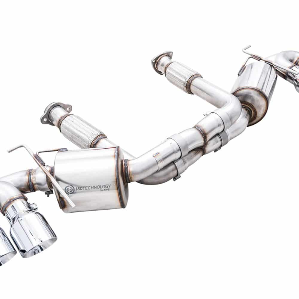 AWE Touring Edition Exhaust w/ Quad Chrome Silver Tips for C8 Chevrolet Corvette Stingray