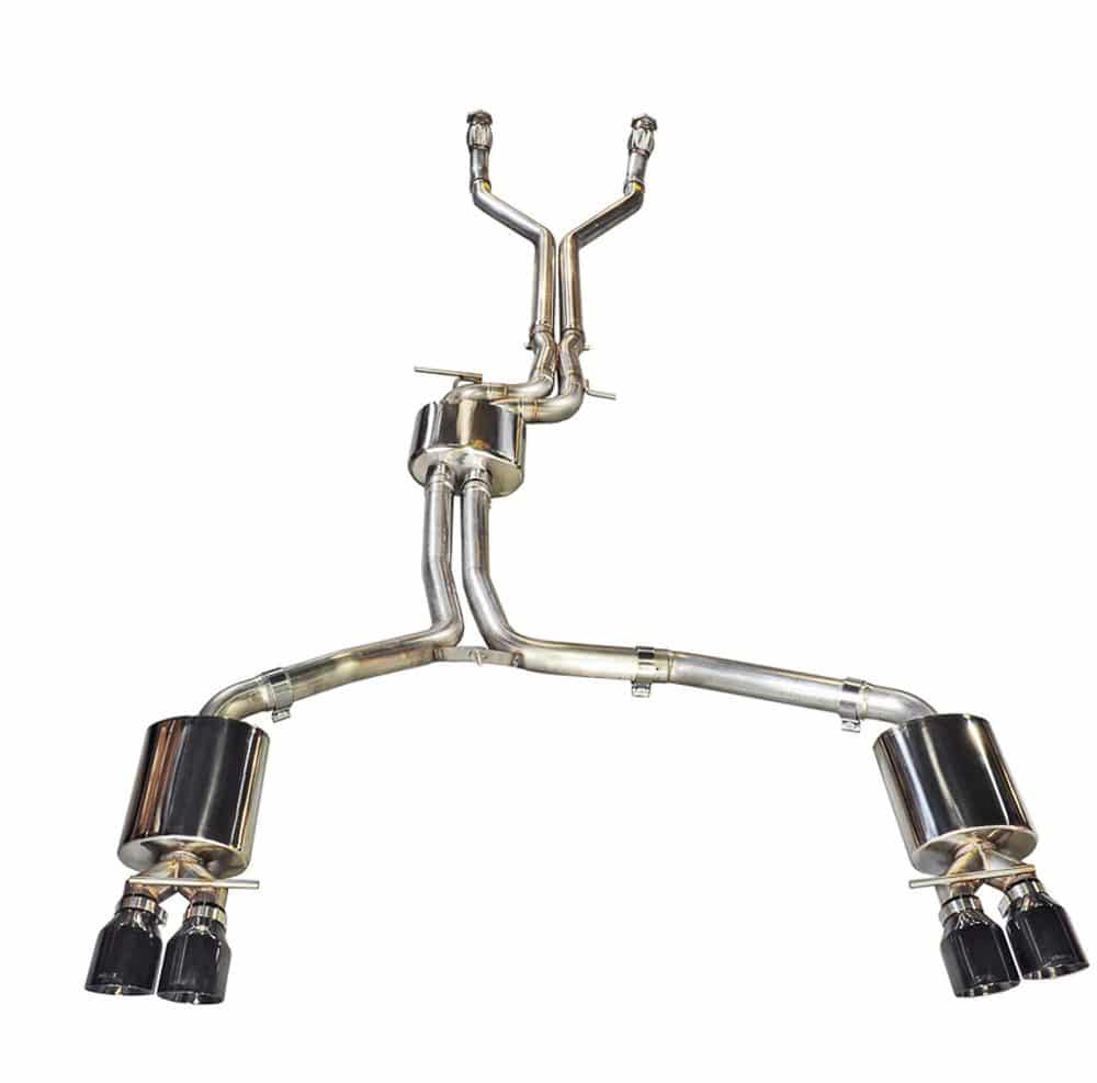AWE Tuning 4.0T Touring Edition Exhaust - Diamond Black Tips for C7 / C7.5 Audi S6