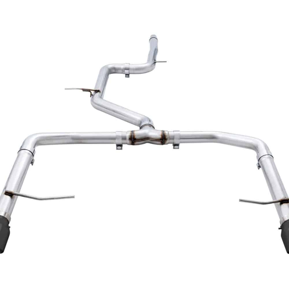 AWE Tuning Track Edition Exhaust - Diamond Black Tips (Fits OEM DP) for Mk7 Volkswagen Jetta GLI