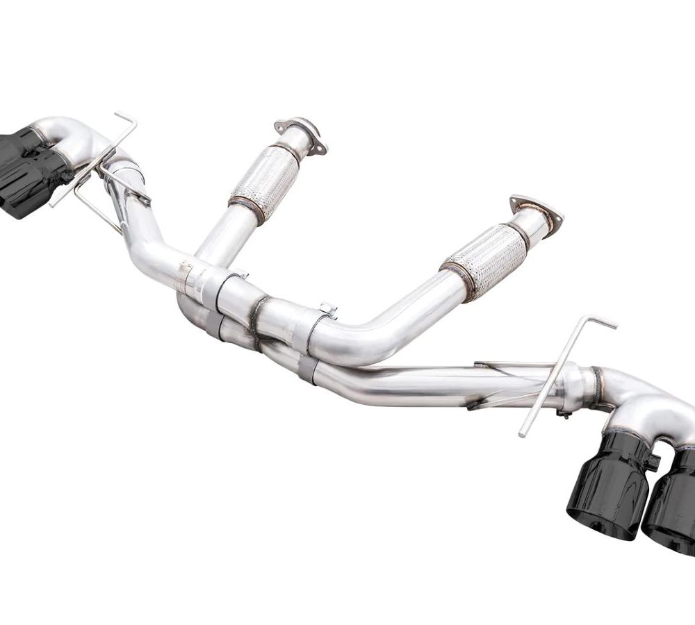 AWE Track Edition Exhaust w/ Quad Diamond Black Tips for C8 Chevrolet Corvette Stingray