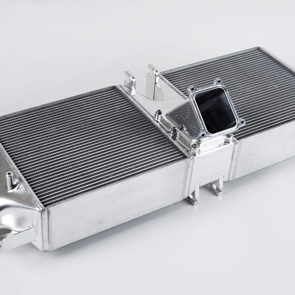 CSF Intercooler System for 992 Porsche 911 Carrera, 4S, S, and T / Targa 4 and Targa 4S / Turbo and Turbo S / Sport Classic - Top Side View of Intercooler System