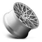 Rotiform BLQ Monoblock Silver & Machined Wheel Angled