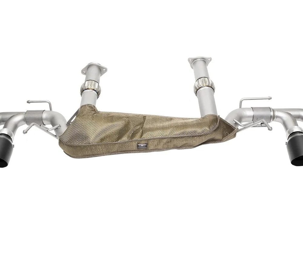 Soul Performance Rear Exhaust System w/ Jet-Hot Matte Black Slashed Tips for C8 Chevrolet Corvette Stingray