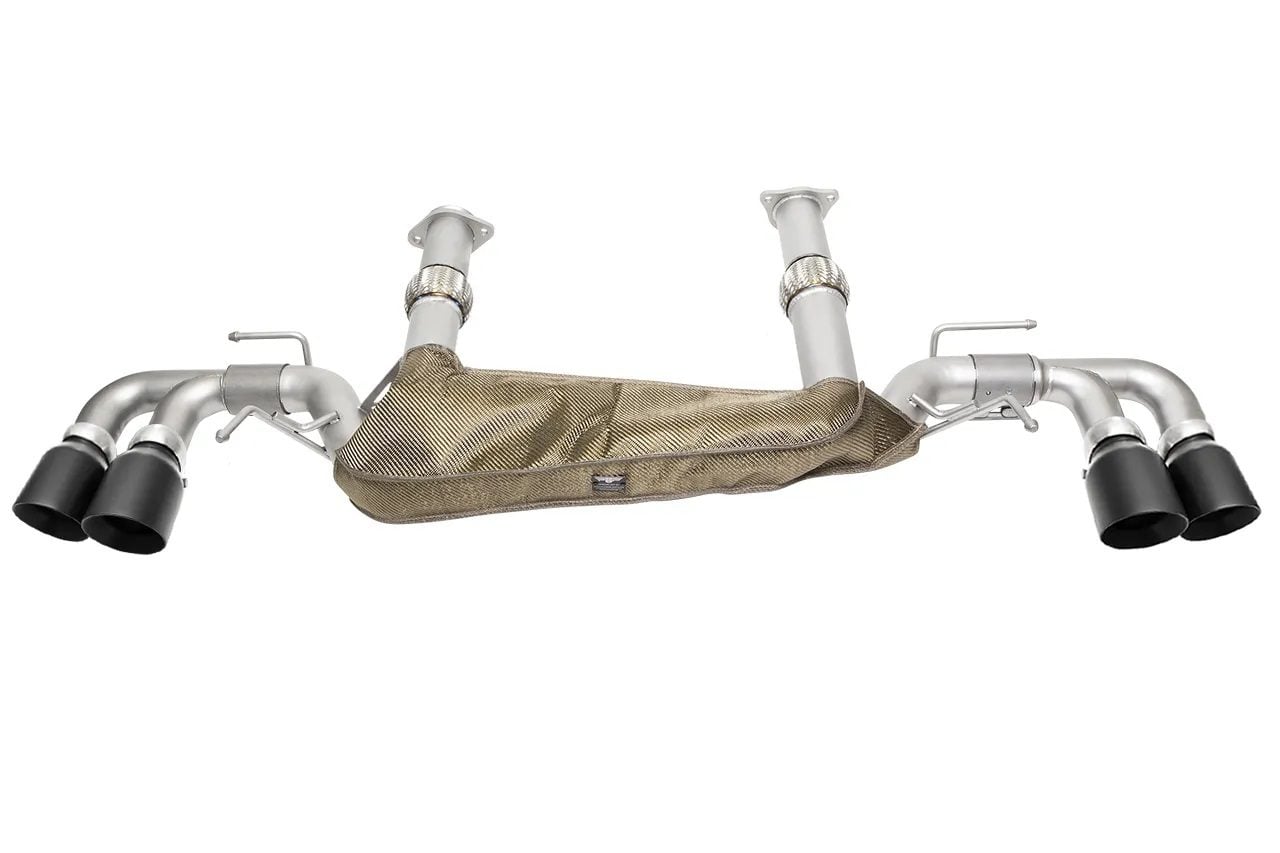 SOUL Performance Rear Exhaust System w/ Jet-Hot Matte Black Slashed Tips for C8 Chevrolet Corvette Stingray [CHEV.C8.ES.SLT.MB]