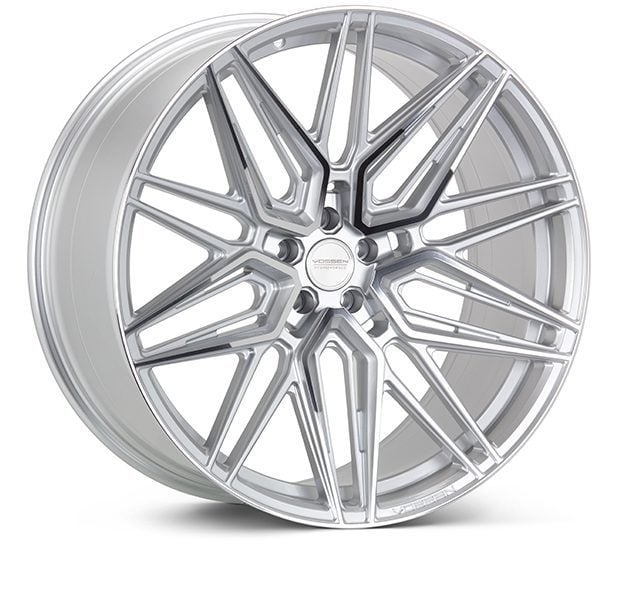 Vossen Wheels Hybrid Forged Series HF-7 Silver Polished Wheel Side