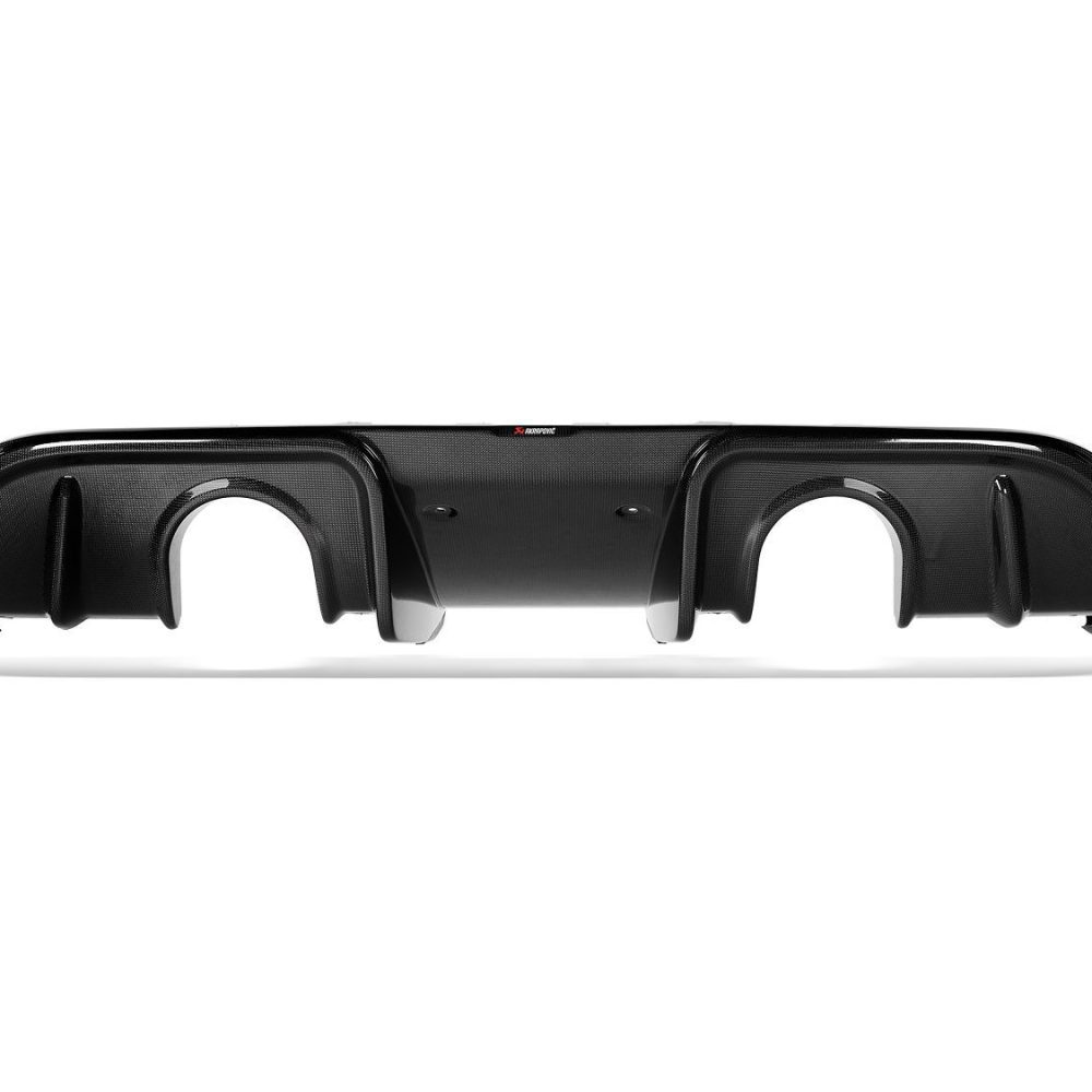 Akrapovič High Gloss Carbon Fiber Rear Diffuser for 982 Porsche 718 Cayman GT4 RS Straight View