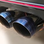 J’s Racing 70RS Dual Exhaust for FK8 Honda Civic Type R Installed Exhaust Tips Close Up