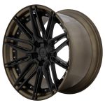 BC Forged Modular HCA671 Wheel in Brushed Bronze / Gloss Black Slight Side View