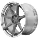 BC Forged Modular HCS37 Wheel in Brushed Grey / Polished Clear Slight Side View