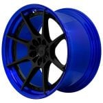 BC Forged Modular JU08 Wheel in Crystal Dark Blue / Gloss Black Side View
